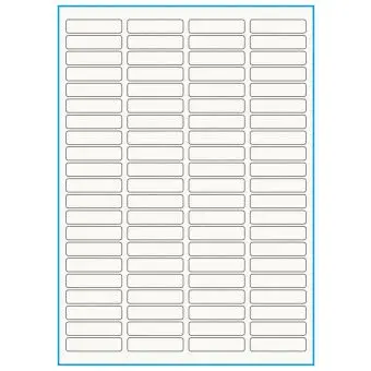 A4-84, 100% Recycled 84 stansade etiketter/ark, 46,0 x 11,1 mm, benvit/matt, 75 ark - A4, A5 & A6 etiketter i ark