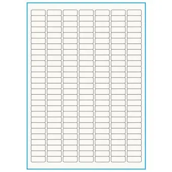 A4-189, 100% Recycled 189 stansade etiketter/ark, 25,4 x 10,0 mm, benvit/matt, 75 ark - A4, A5 & A6 etiketter i ark