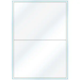 A4-2, Gloss, 2 stansade etiketter/ark, 199,6 x 143,5 mm, vit/gloss , A5, 100 ark - Etiketter på A-4 ark, vit blank