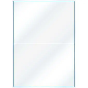 A4-2 slids, Gloss, 2 stansade etiketter/ark, 210,0 x 147,6 mm, vit/gloss  100 ark - Etiketter på A-4 ark, vit blank