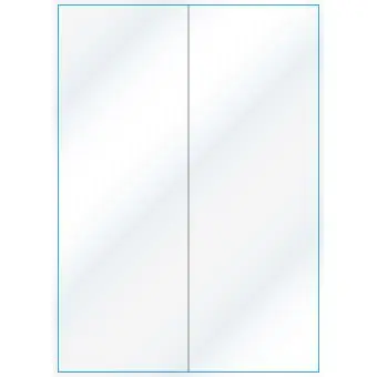 A4-2 slids Lång, Gloss, 2 stansade etiketter/ark, 105,00 x 295,3 mm, vit/gloss , 100 ark - Etiketter på A-4 ark, vit blank