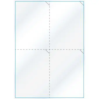 A4-4 perf.,Gloss, 4 stansade etiketter/ark, 105,0 x 147,6 mm, vit/gloss, 100 ark - Etiketter på A-4 ark, vit blank