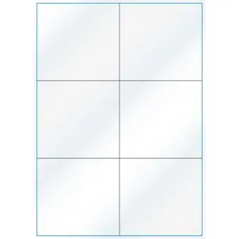 A4-6 slids, Gloss, 6 stansade etiketter/ark, 105,0 x 98,4 mm, vit/gloss  100 ark - Etiketter på A-4 ark, vit blank