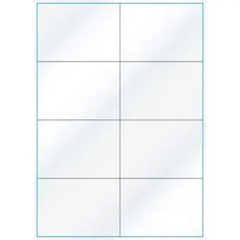 A4-8 slids, Gloss, 8 stansade etiketter/ark, 105,0 x 73,8 mm, vit/gloss  100 ark - Etiketter på A-4 ark, vit blank