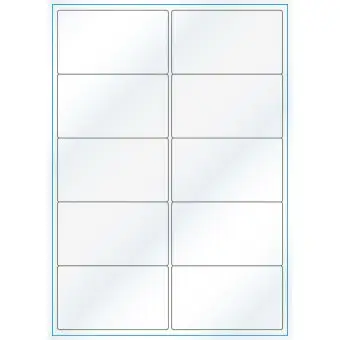 A4-10, Gloss, 10 stansade etiketter/ark, 99,1 x 57,0 mm, vit/gloss, 100 ark - Etiketter på A-4 ark, vit blank