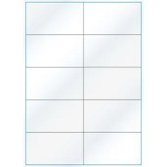A4-10 slids, Gloss, 10 stansade etiketter/ark, 105,0 x 59,1 mm, vit/gloss  100 ark - Etiketter på A-4 ark, vit blank