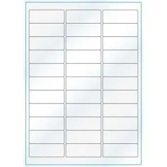 A4-33, Gloss, 33 stansade etiketter/ark, 64,0 x 24,3 mm, vit/gloss, 100 ark - Etiketter på A-4 ark, vit blank