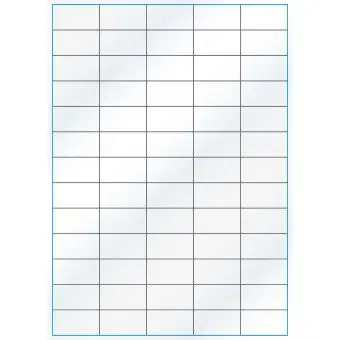 A4-65 slids, Gloss, 65 stansade etiketter/ark, 42,0 x 22,7 mm, vit/gloss 100 ark - Etiketter på A-4 ark, vit blank