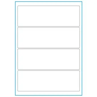 A4-etiketter, 4 stansade etiketter/ark, 195,0 x 65,0 mm, heavy duty, 50 ark - Etiketter på A-4 ark, heavy duty