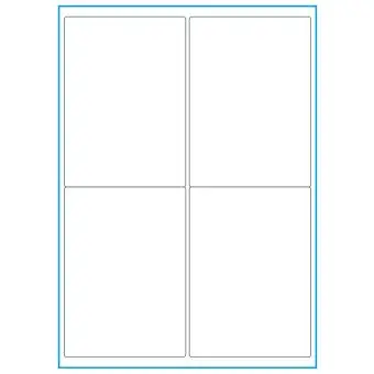 A4-etiketter, 4 stansade etiketter/ark, 99,1 x 139,0 mm, heavy duty, 50 ark - Etiketter på A-4 ark, heavy duty