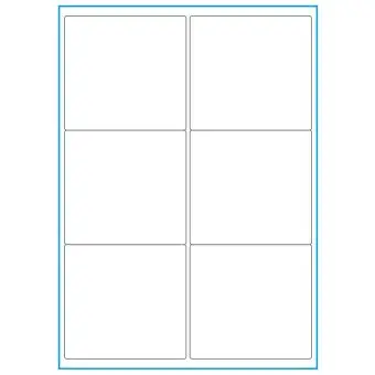 A4-etiketter, 6 stansade etiketter/ark, 99,1 x 93,1 mm, heavy duty, 50 ark - Etiketter på A-4 ark, heavy duty