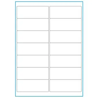 A4-etiketter, 14 stansade etiketter/ark, 99,1 x 38,1 mm, heavy duty, 50 ark - Etiketter på A-4 ark, heavy duty