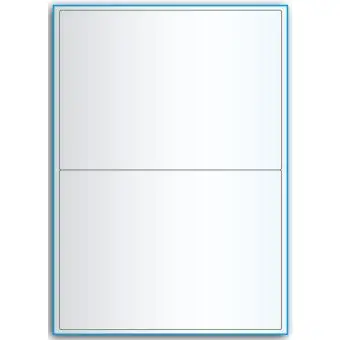 A4-etiketter, 2 stansade etiketter/ark, 199,6 x 143,5 mm, transparent , A5, 50 ark - Etiketter på A-4 ark, transparent