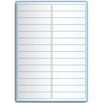 A4-etiketter, 28 stansade etiketter/ark, 99,0 x 20,0 mm, transparent, 50 ark - Etiketter på A-4 ark, transparent