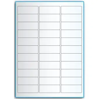 A4-etiketter, 33 stansade etiketter/ark, 64,0 x 24,3 mm, transparent, 50 ark - Etiketter på A-4 ark, transparent